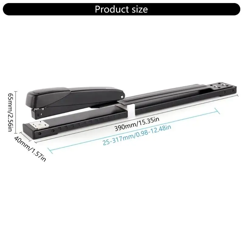 Long Reach Stapller 2-20 Fogli Desktop Stapler Book Stapler Sleeve Long Stapler Office Stapler Stapler Portable Picket D2RC D2RC