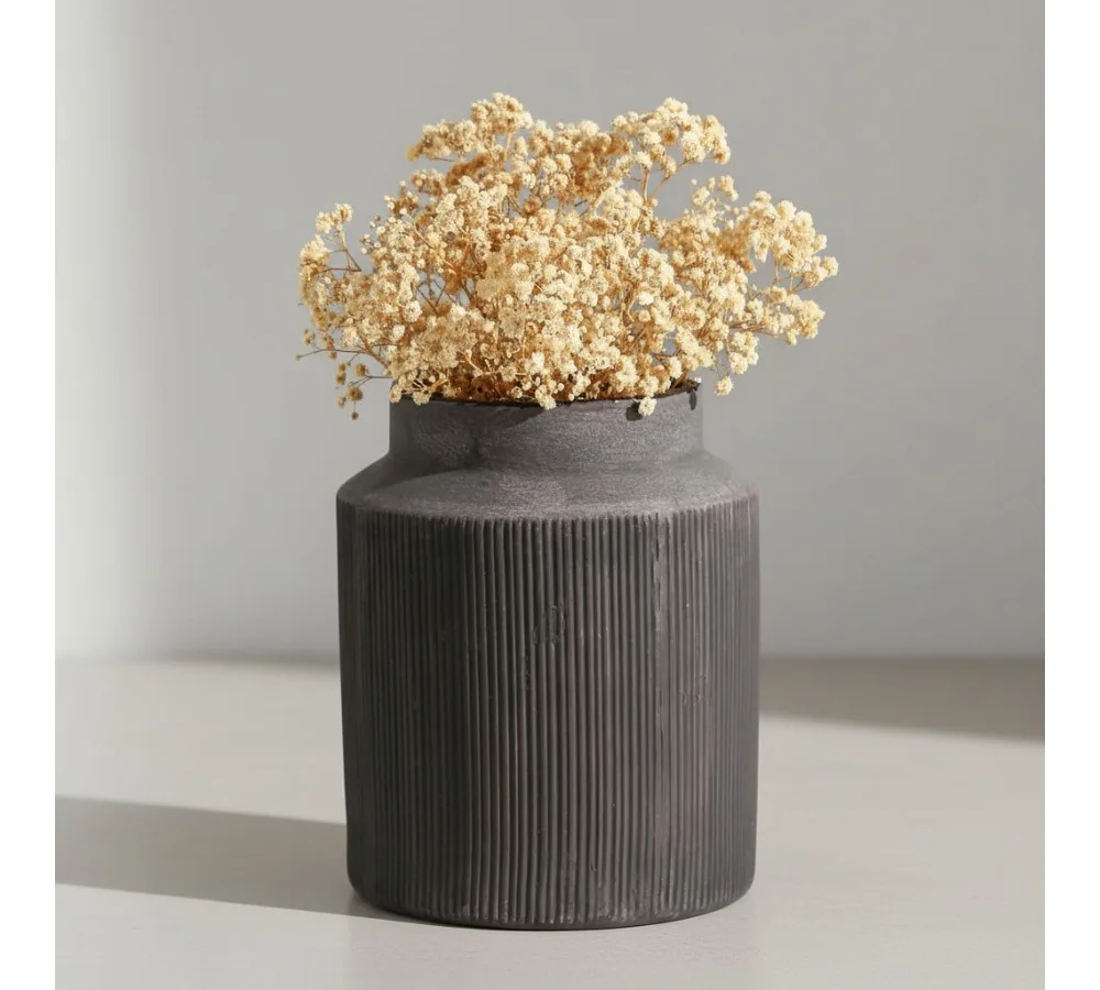 

Vintage Terracotta Flower Vase Farmhouse Decor Large 7.2x9 Rustic Handcrafted Ceramic