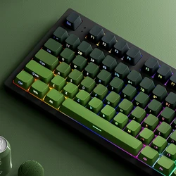 Gradient Matcha Side Printed Keycaps PBT Double Shot Shine Through Keycaps OEM Profile 135 Keys for MX Switches Gaming Keyboards