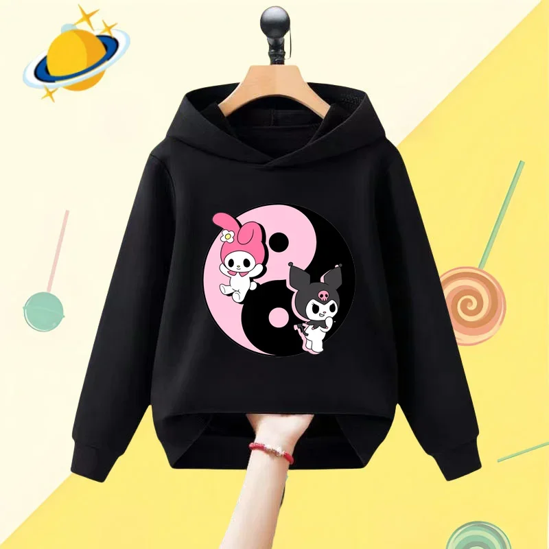 Sanrio Kulomi 만화 어린이 까마귀 만화 인쇄 가을, 겨울 긴팔 운동복 소년과 소녀 캐주얼 탑