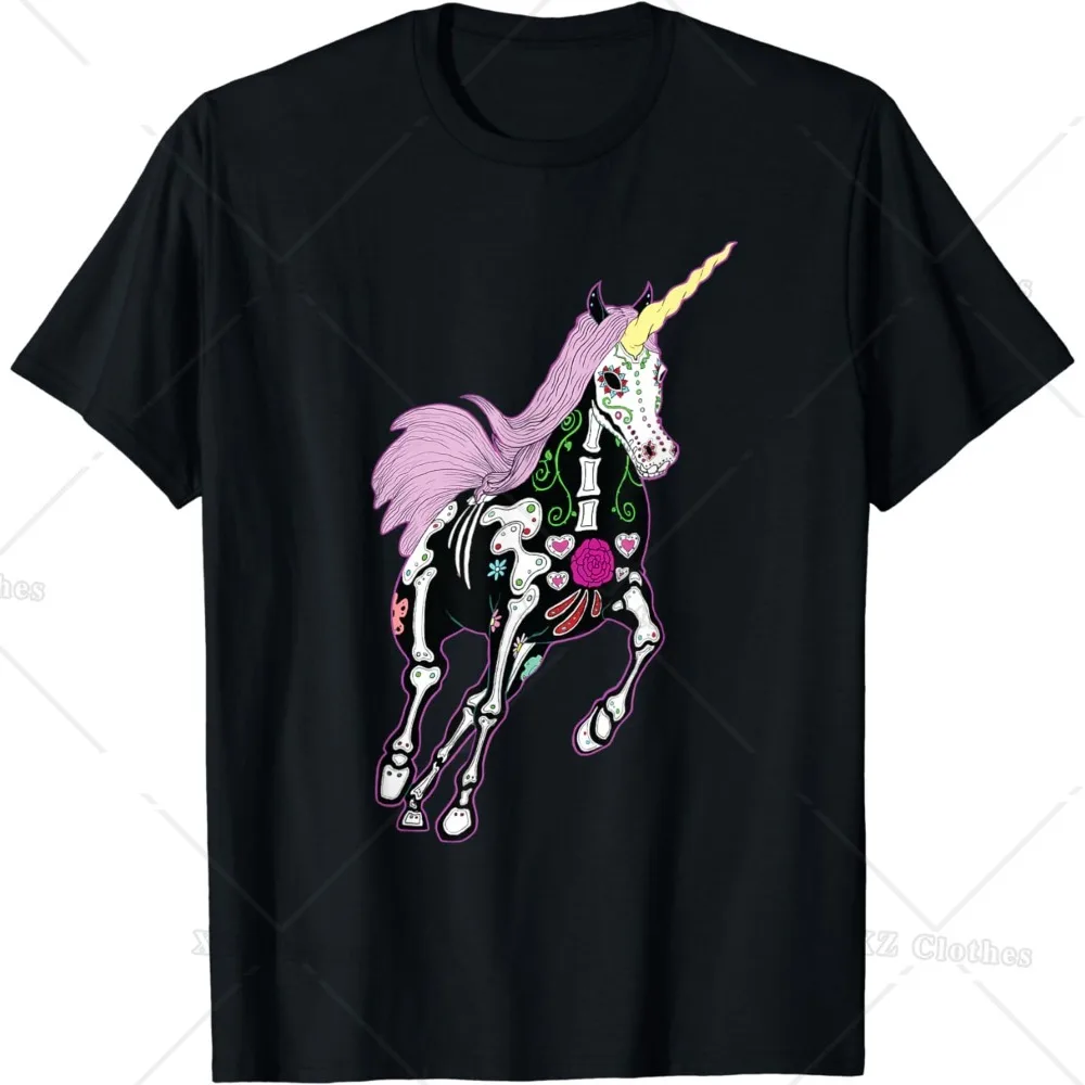 Sugar Skull Unicorn Day of The Death T-Shirt for Women Men Boys Girls