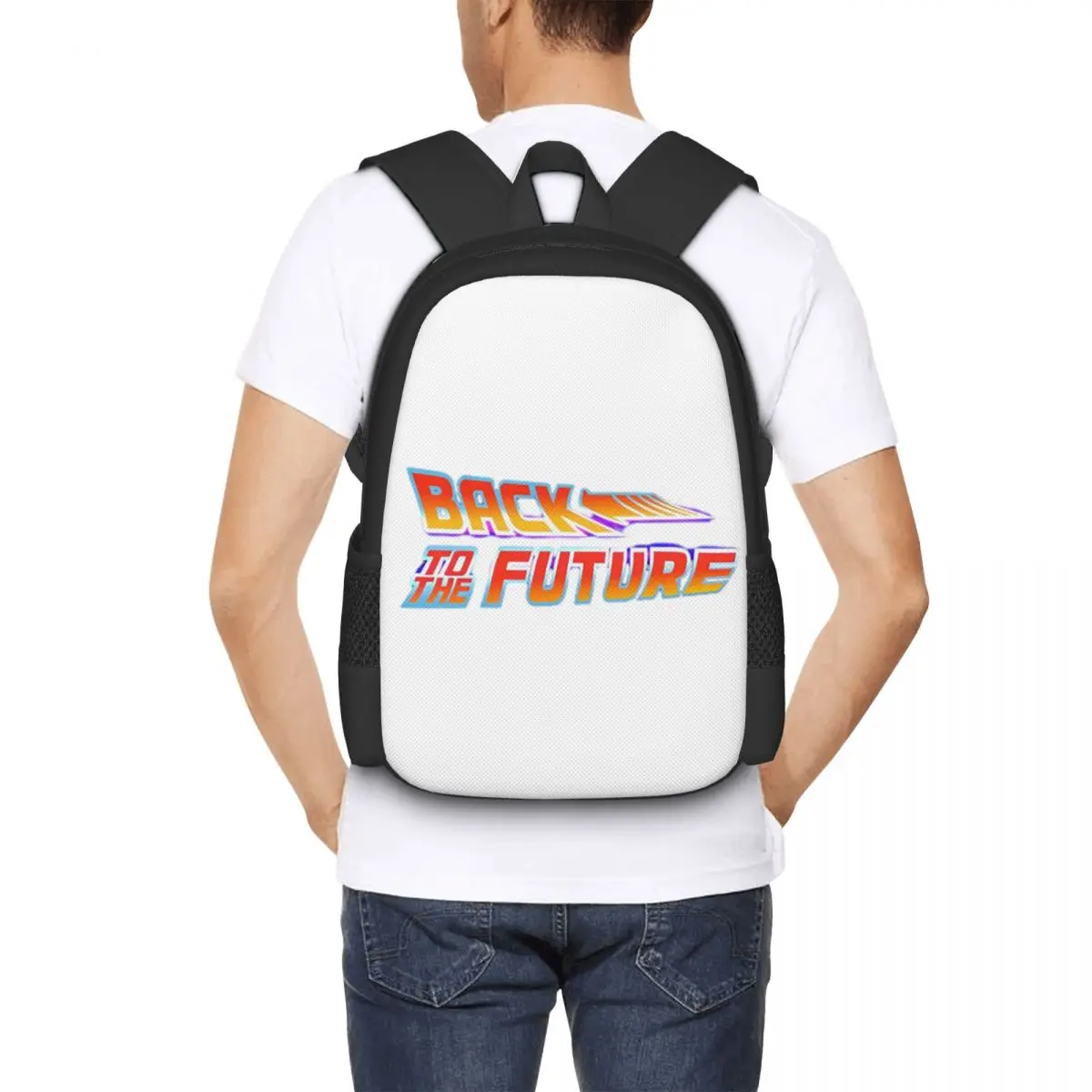 Back To The Future Movie Logo Student Backpack School Bag Hiking Travel Daypack for Boys Girls Fashion Bookbag Shoulder Bags