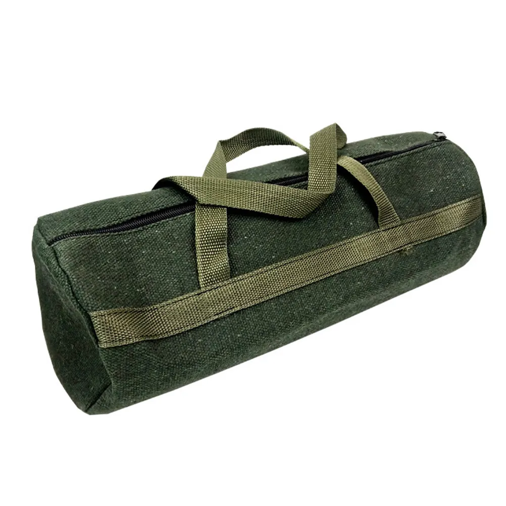 Car Repair Tool Bag Canvas Waterproof Durable Easy Clean Portable Organizer Round 35x13cm Auto Tool Storage Bag