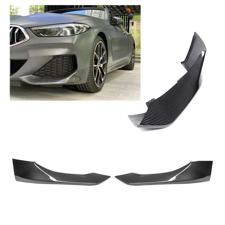 Hot Selling Dry carbon fiber X style front bumper Canards for BMW 8 series G14 G15 G16 2020-IN front splitter