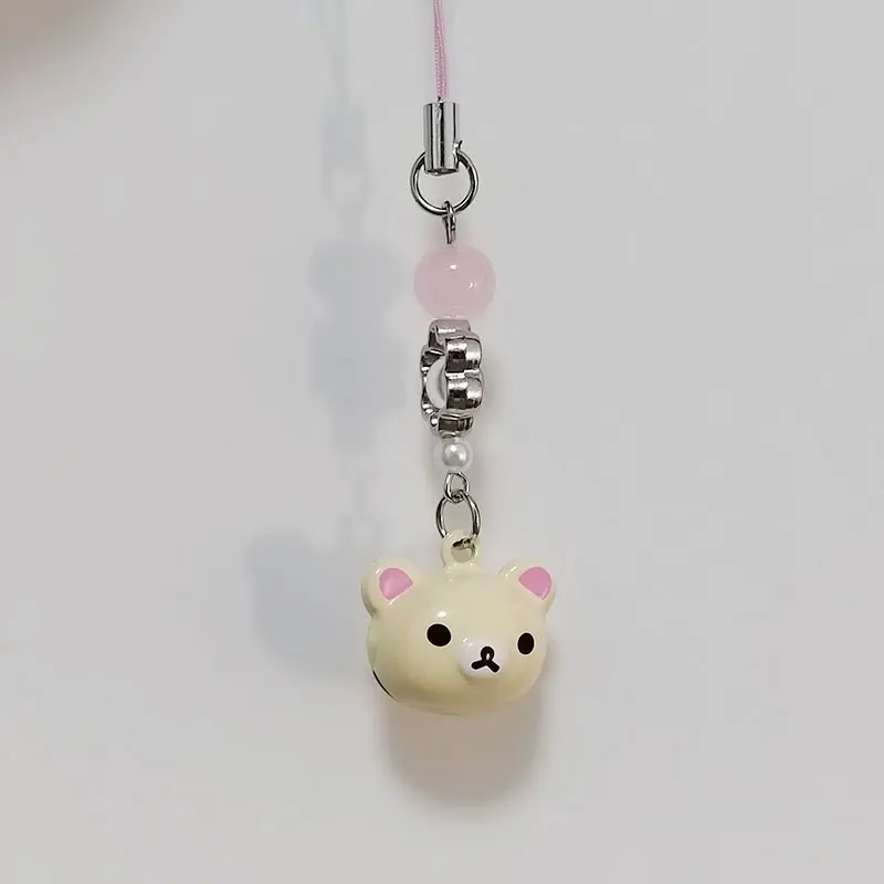 1pcs Bear Pendant Beaded Phone Charm Y2K Fairy Core Keychain
