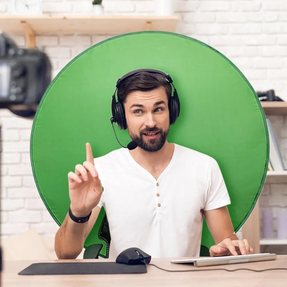 110cm Green Screen Backdrop Photography Background Cloth for Game Live Chromakey Photos Video Studio Folding Reflector Backdrop