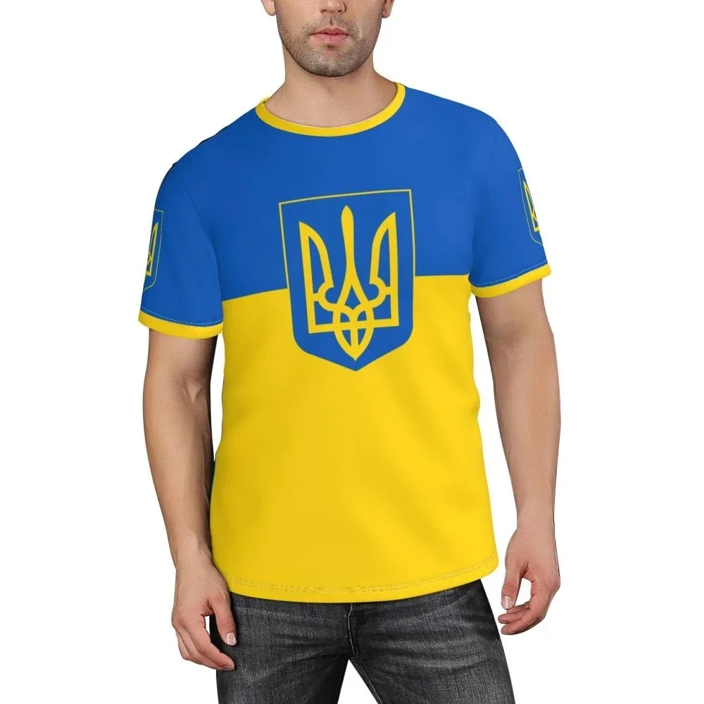 Ukraine Flag Tryzub Coat Of Arms 3D Printed T Shirt Quick Dry Breathable Unisex Men Women Casual Fan Wear Tees Streetwear