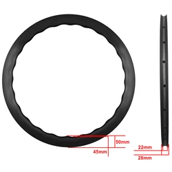 RUJIXU 700C Depth 5045mm Carbon Disc Brake Wave ring Road Rim 24 holes  Bicycle clincher/ Tubeless Rims carbon rim