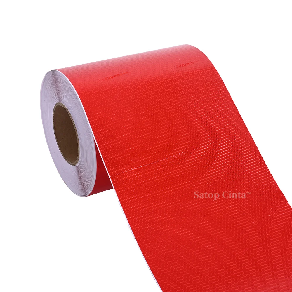 3M Satop Cinta Red Reflective Material Conspicuity Waterproof Safety Caution Strips Tape Outdoor Reflector Hazard Trail Sticker