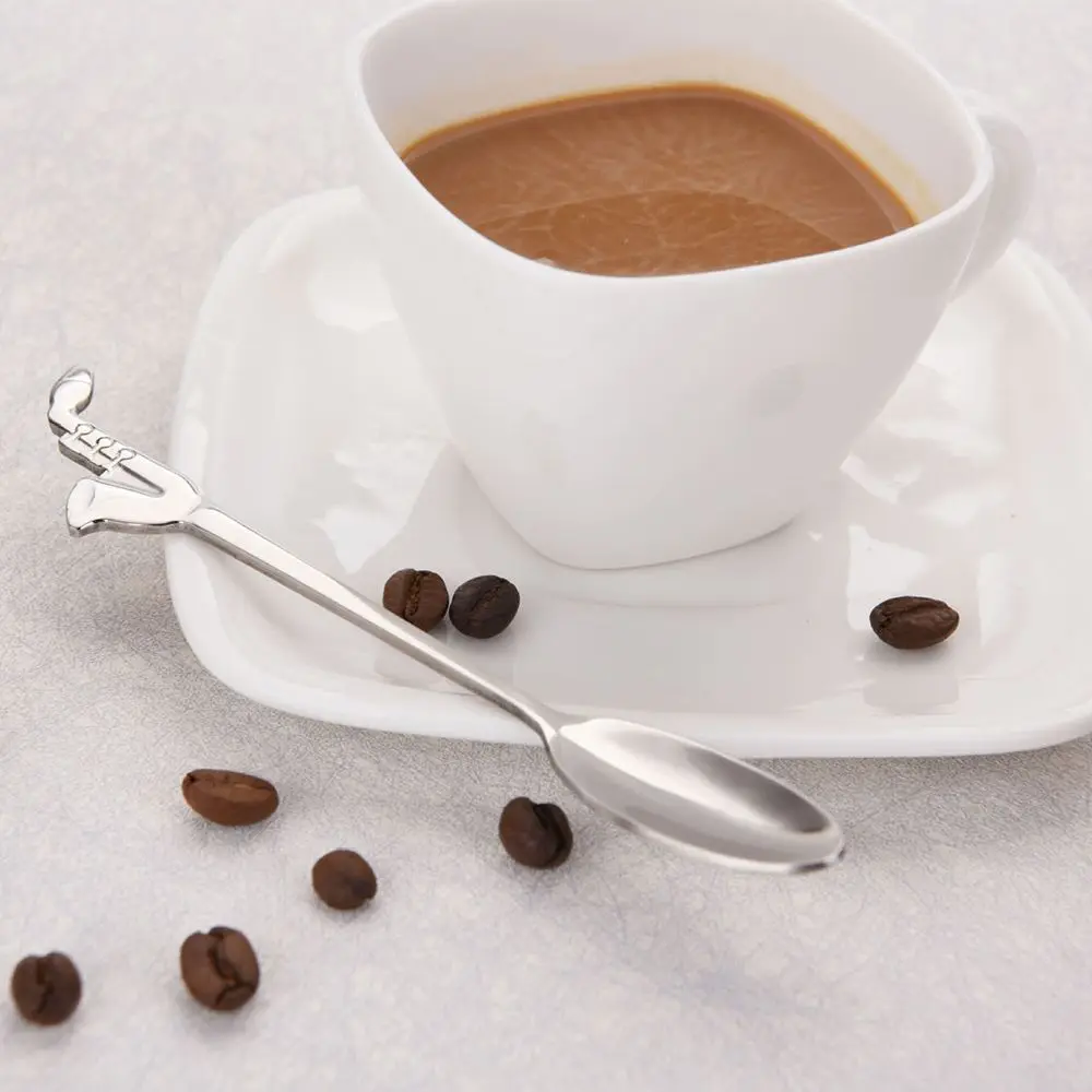 Stainless Steel Music Symbol Bar Dining Kitchen Gadget Tableware Flatware Coffee Spoon Teaspoon