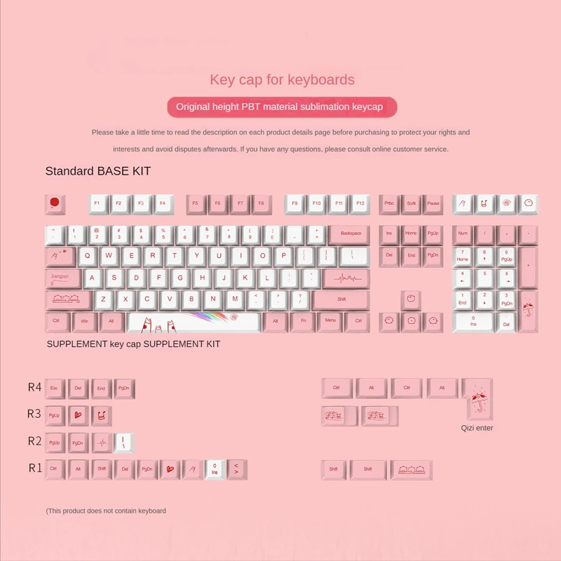 Nyaman Personalise PBT Keycap portabel berguna untuk DIY sublimasi mekanis Keycap