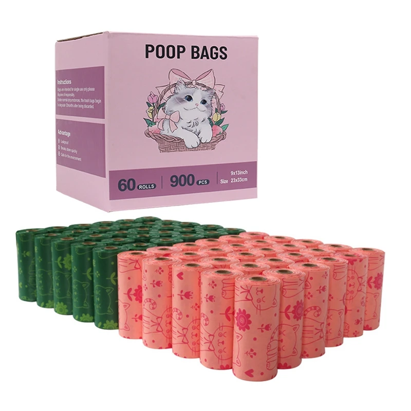 2/60 Roll EPI Biodegradable Dog Poop Bags Eco-friendly Leak-proof Dog Poop Bags Quality Thick Strong Pet Waste Bags Easy To Tear