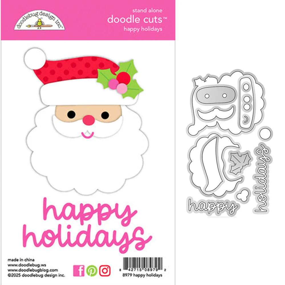 행복한 휴일 산타클로스 프레임 금속 커팅 다이 DIY 스크랩북 앨범 종이 카드 엠보싱 템플릿 스텐실 다이 몰드