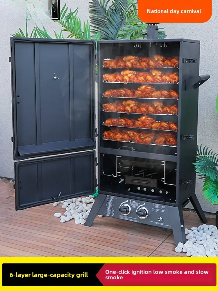 LYN American Texas barbecue grill gas smoker charcoal firewood smoker