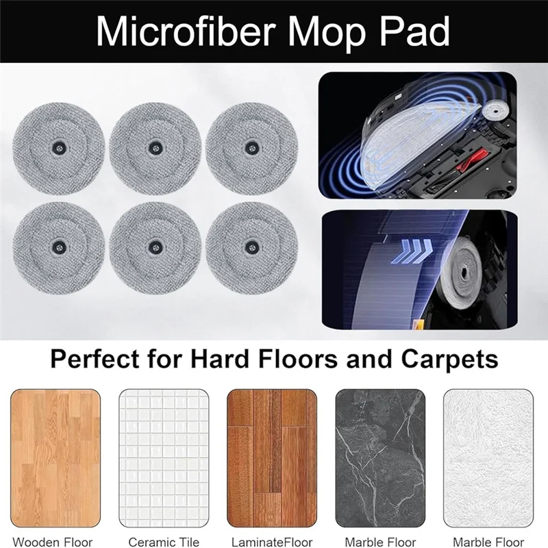 A23F-Mop Cloth Pads Replacement For Roborock Saros 10 / G30 Robot Vacuum Cleaner Accessories Reusable Washable Mop Pad