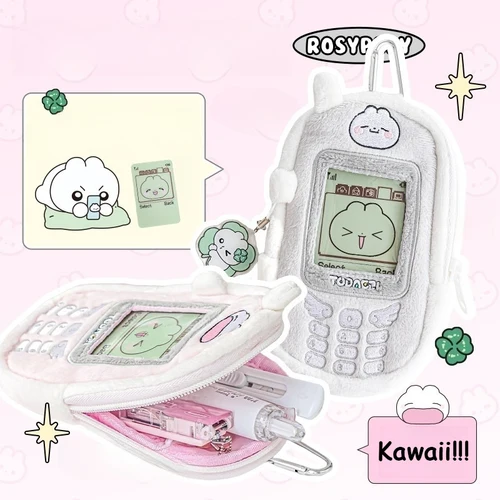 Imagen 1 del producto Bolsa para tarjetas de teléfono con botones Retro Kawaii, bolsa de almacenamiento para Mini camión de gran capacidad con dibujos animados, bolsa para teléfono móvil, bolsa para muñecas con exhibición de estilo Y2K