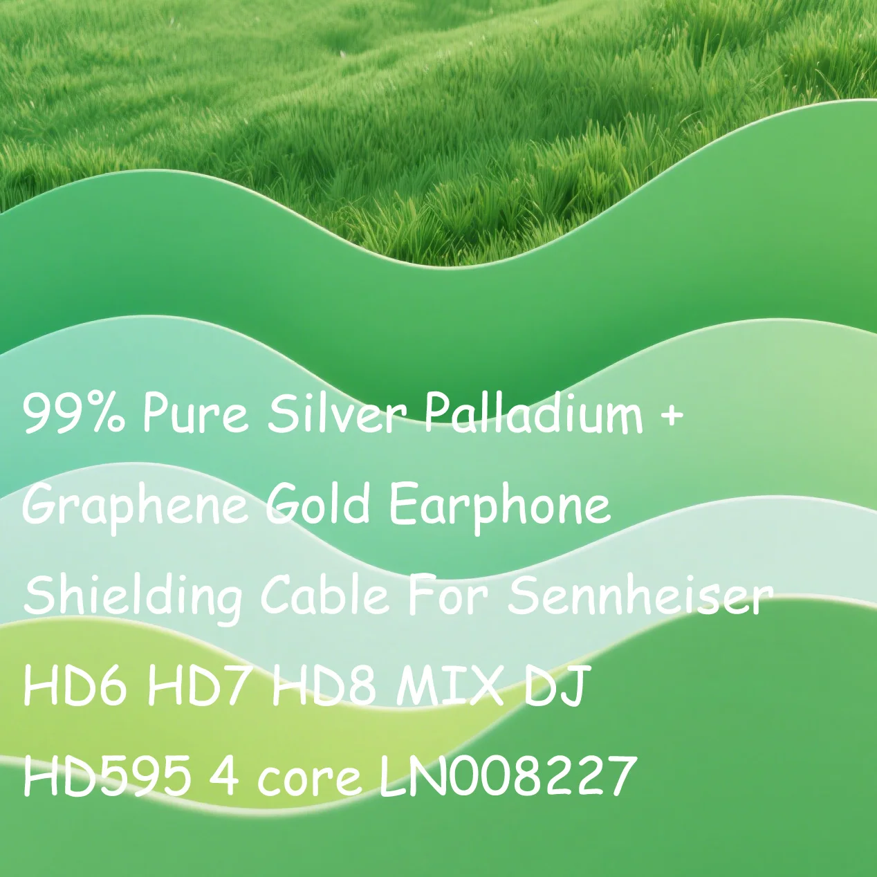 99% Pure Silver Palladium + Graphene Gold Earphone Shielding Cable For Sennheiser HD6 HD7 HD8 MIX DJ HD595 4 core LN008227