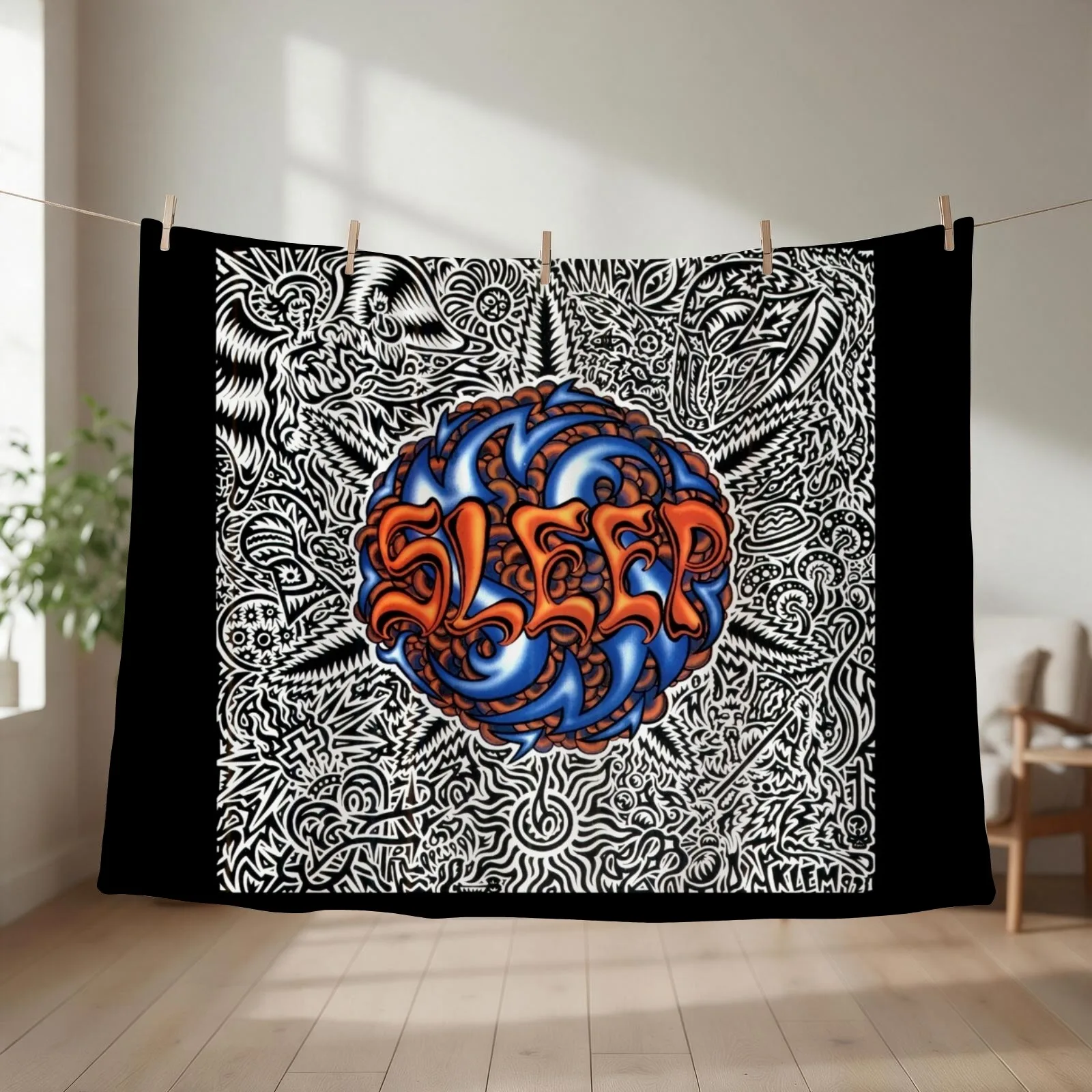 Steep stoner sludge metal band - Holy mountain album cover Dragonaut Throw Blanket