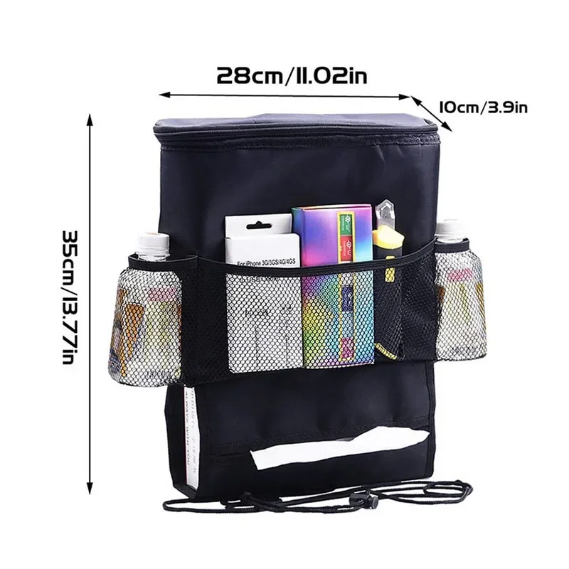 Car Back Seat Organizer Storage Bag Car Hanging Bag Multi-Pocket Auto Car Storage Tissue Box Interior Accessory Stowing Tidying