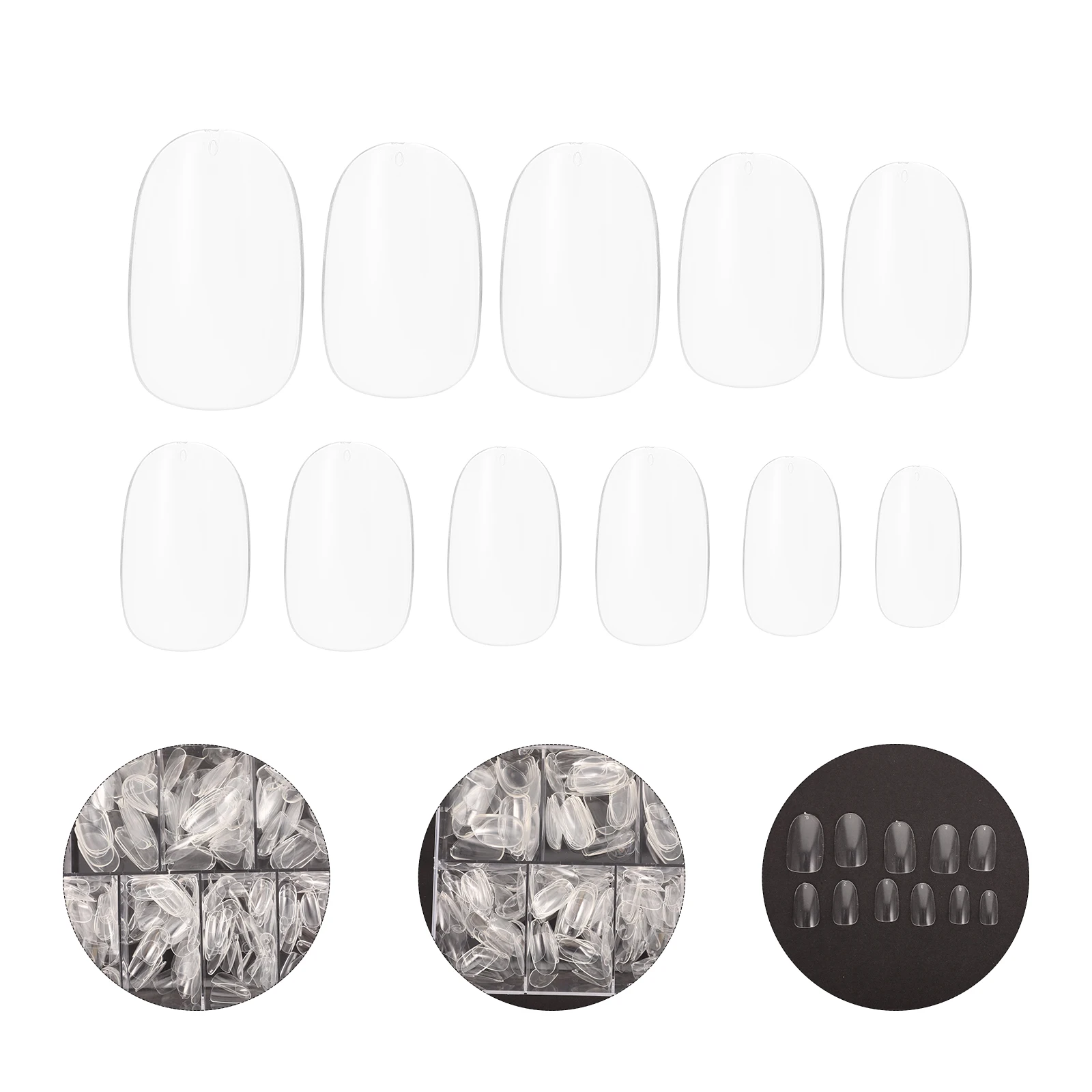 

Ultra Thin Fake Nails Clear Square Short Tips Full Cover Artificial Fingernails Water Resistant Glossy Decorative Banquet Party