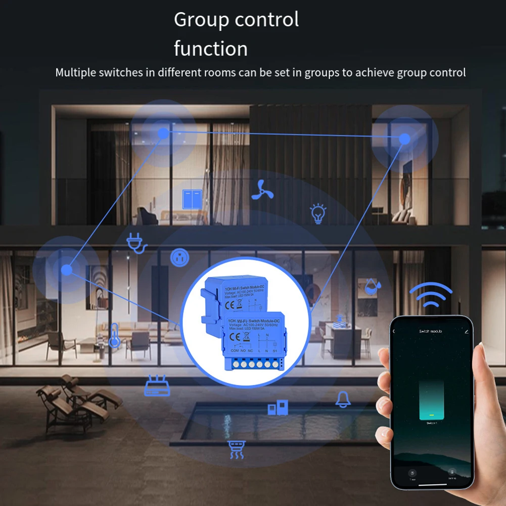 Módulo de interruptor inteligente para Tuya, WIFI, conexión seca de contacto cero, interruptor inteligente de bajo voltaje para Motor eléctrico DC32V AC110V-240V