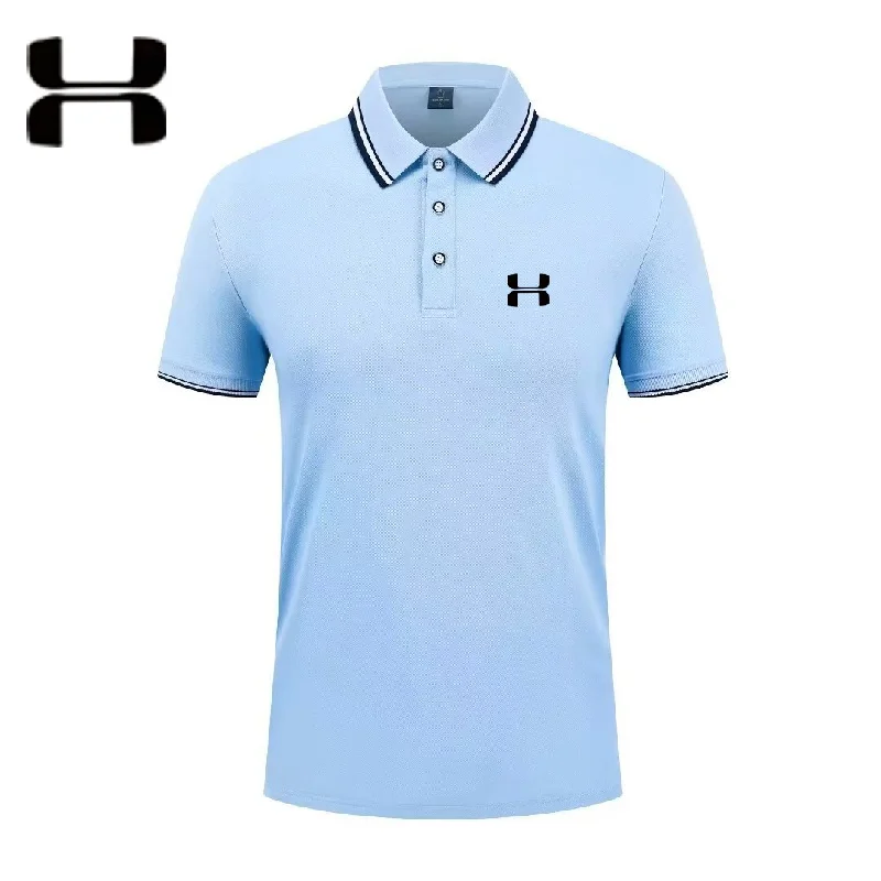 

Мужская модная однотонная рубашка-поло с короткими рукавами, летний дышащий и удобный топ.