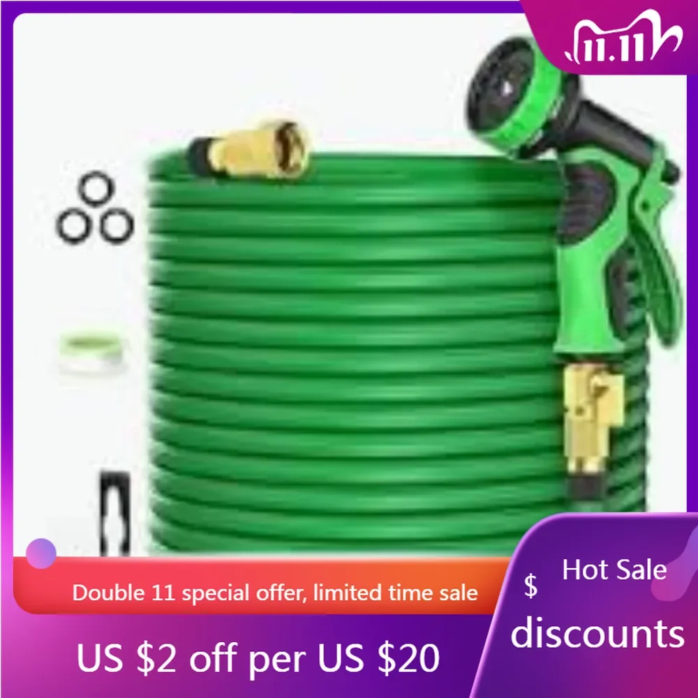Garden Hose, Expandable Garden Hose with 10 Function Nozzle, Flexible Water Hose with Innovative Nano Rubber, Lightweight Hose