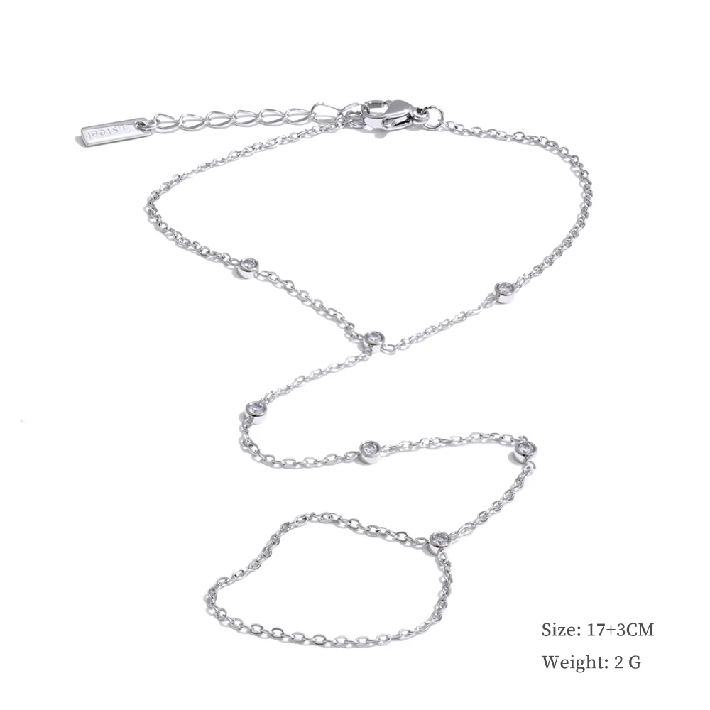 Yhpup Hot Stijl Zirconia Ronde Achterkant van de Hand Ketting Vinger Armband Roestvrij Staal Chique Mode-sieraden Groothandel 2025 Nieuw