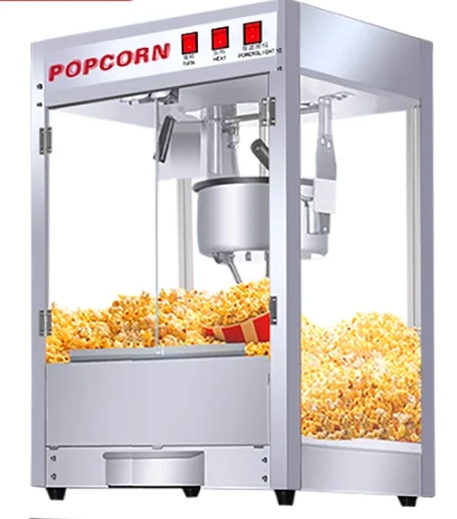 Commercial Use Automatic Large Capacity Heat Preservation Electric Heating Stainless Steel Popcorn Machine