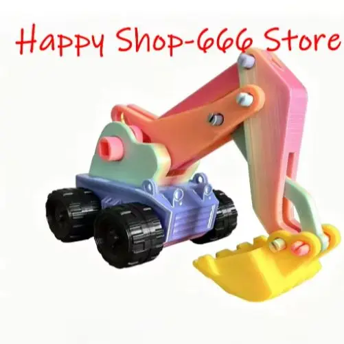 3D printing color splicing, children's excavator toys, movable excavator arm engineering vehicles, outdoor toys for boys and gir