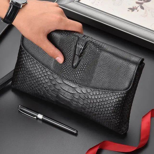 New Fashion Business Men\'s Long Clutches Wallet High Quality Natural Real Leather Male Cow Genuine Leather Cash Purses Clutch