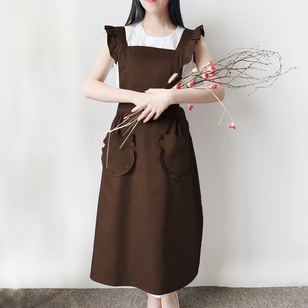 

Nordic Wind Princess Skirt Cotton Linen Apron Coffee Shops And Flower Shops Work Cleaning Aprons For Woman Can Be Customized