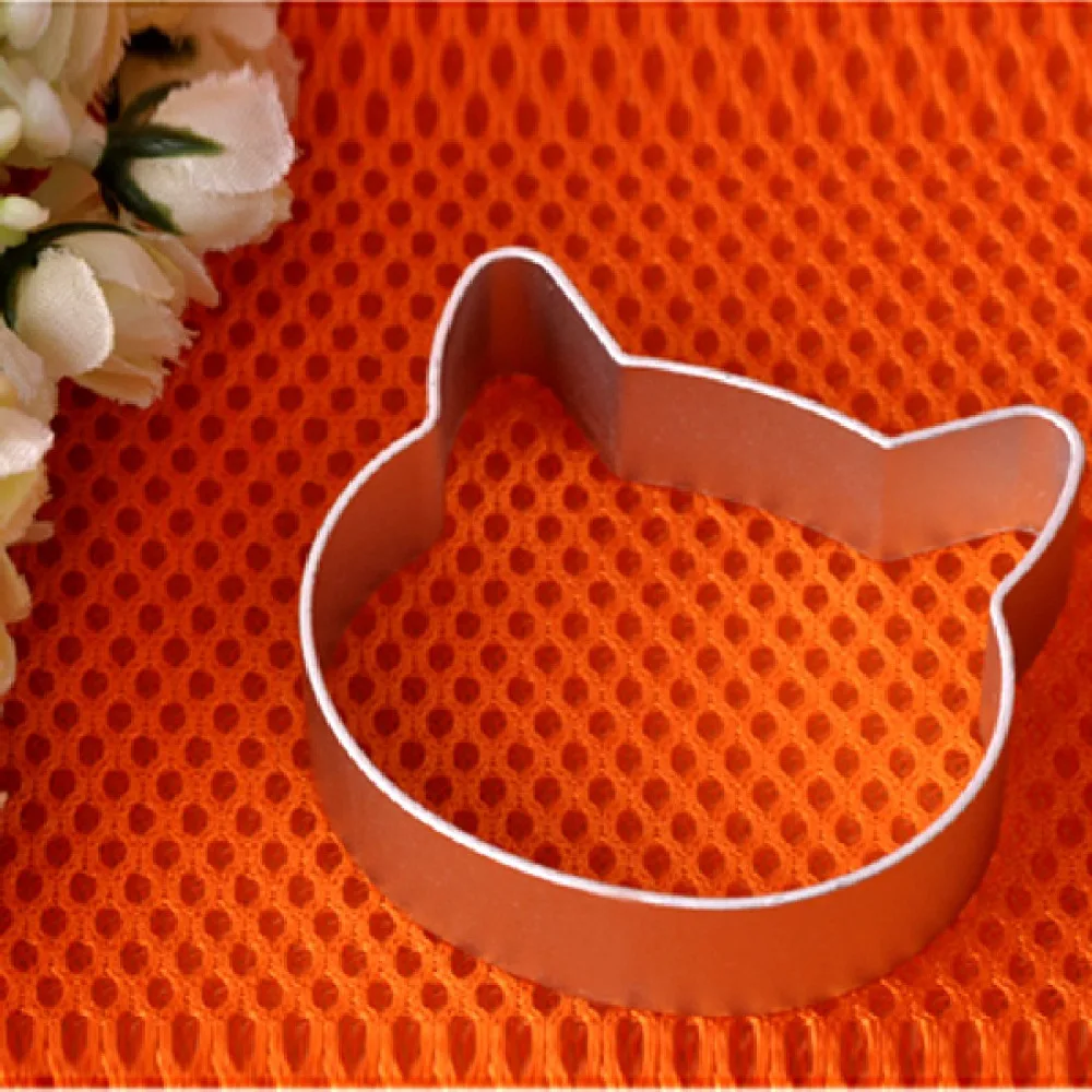 Cat Head Vegetable biscuit print Shaped Aluminium Alloy Fondant Cookie Cake Sugarcraft Plunger Cutter  Christmas Kitchen Tools