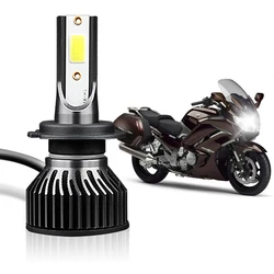 1PC 35W H7 Motorcycle LED Headlight H1 H4 H11 Motorbike Lamp Moto Spotlights 6000K COB Bulbs with Fan Cooling More Durable