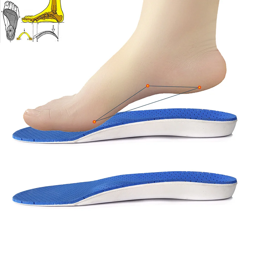1Pair Support Shoe Insoles Flatfoot Orthotic Insoles Massage Arch Support Correction Decompression Breathable for Long Term