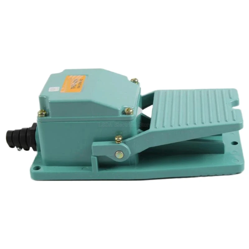 1Pcs TFS-402 Green Foot Pedal Switch Antislip Metal Momentary Industrial Treadle AC 250V 15A TFS402 Aluminum Material