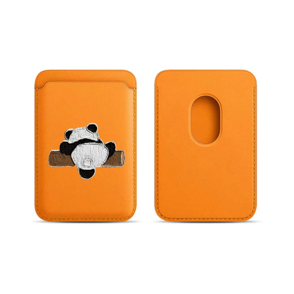 Niedliche Panda-Leder-Kartenhülle für Magnetische Hüllen, Geeignet für alle iPhones, für Magsafe-Kartenhalter, Handy-Rückentasche – Detail 10