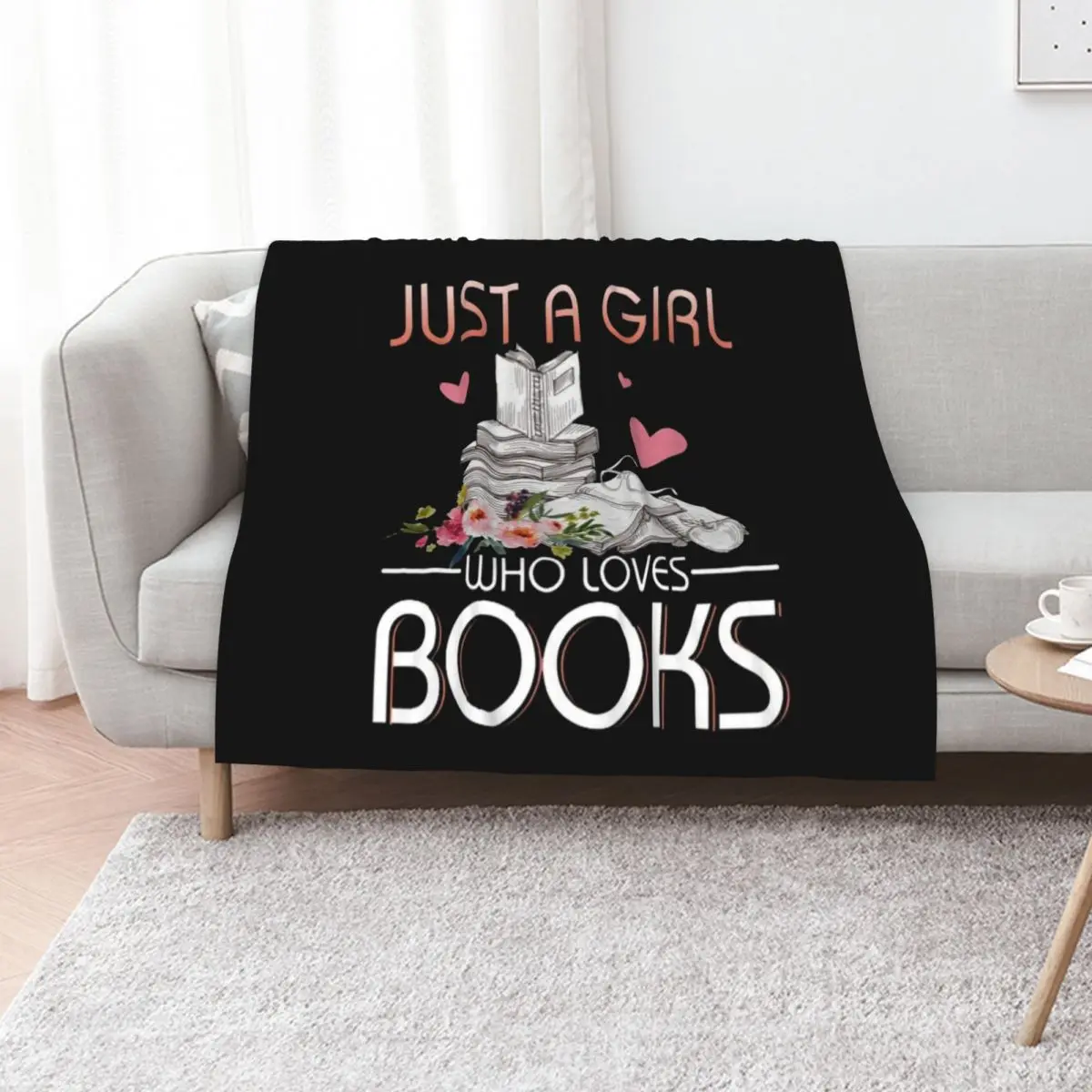 

Just A Girl Who Loves Books Throw Blanket Cute Plaid Retros Bed Fashionable Soft Plaid Blankets