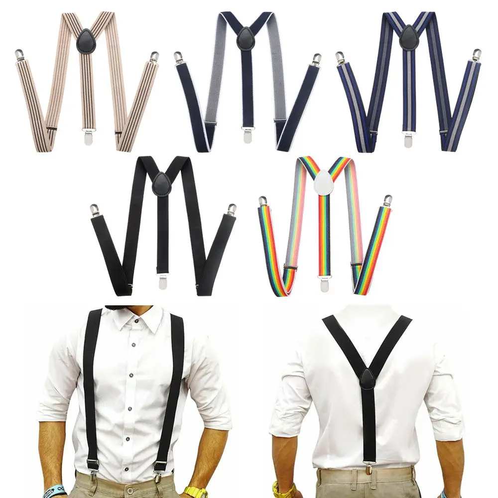 

Vintage Strong Clips High Elastic Suspenders Pants Brace Men Trousers