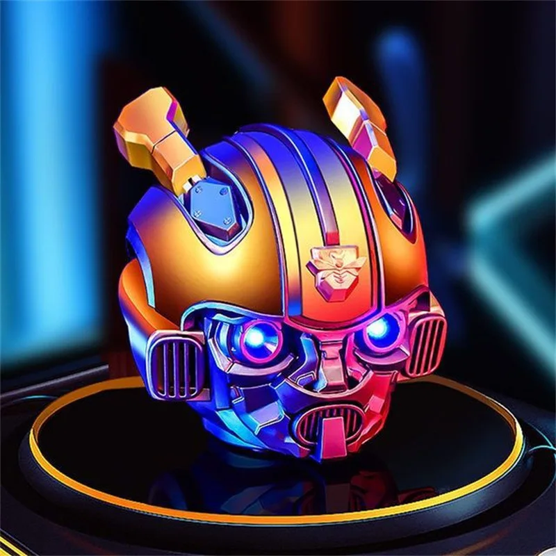 Bumblebee Wireless Bluetooth 5.0 Speaker With Fm Radio Anime Celebrity Iron Man  Subwoofer Led Flashing Light Support Usb Mp3 Tf