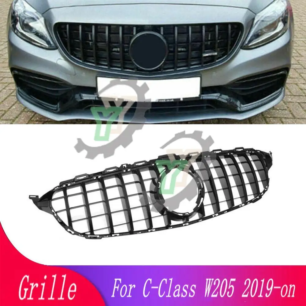 GT GTR Diamond Front Inlet Grille Bumper Grill Mesh For Mercedes  Benz C Class W205 C205 S205 2019-2021 C200 C260 C250 C180 C300