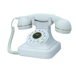 Corded Telephone,Retro Landline Phone for Home, White Old Fashion Phone, 1930's Push button phone, Antique Home Telephone