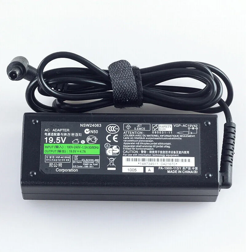 90W 19.5V 4.7A AC/DC Adapter For Sony VAIO VGP-AC19V42 Bravia TV Power Supply KD-55XD9305 KD-65XD9305 VGP-AC19V26