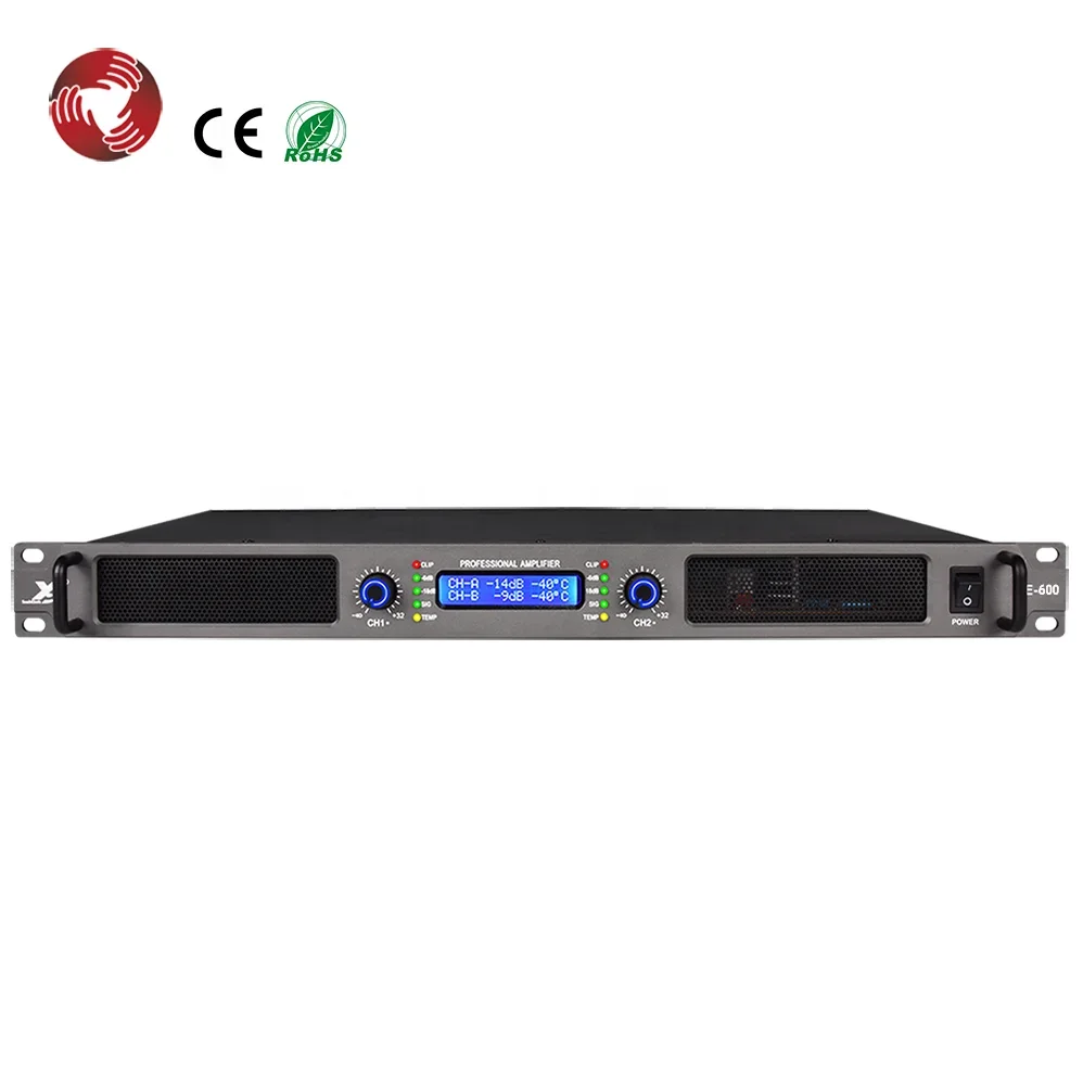 

1U digital 600W*2 professional class d power amplifier 2-channel amplifier