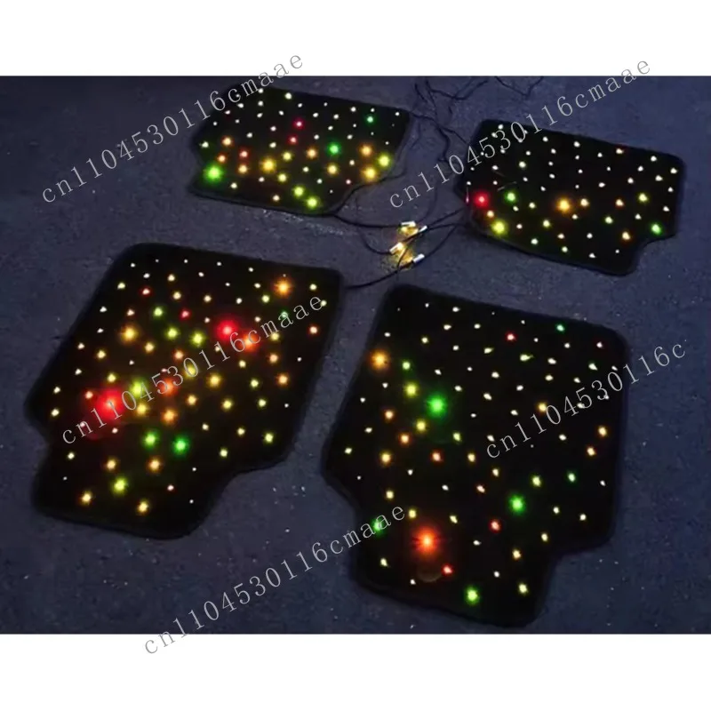 

Fiber Optic Starry Sky Car Foot Mat Colorful (RGB) Light Source Remote Control APP Voice Control Blanket+PVC Car Floor Mats