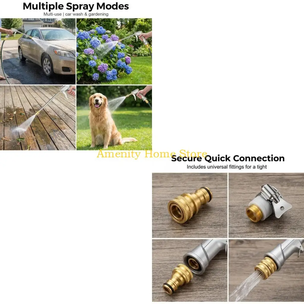 F26C Multipurpose Long Handle Waterer Device With Foam Applicator For Exterior Driveway Vehicle Cleaning Garden Watering