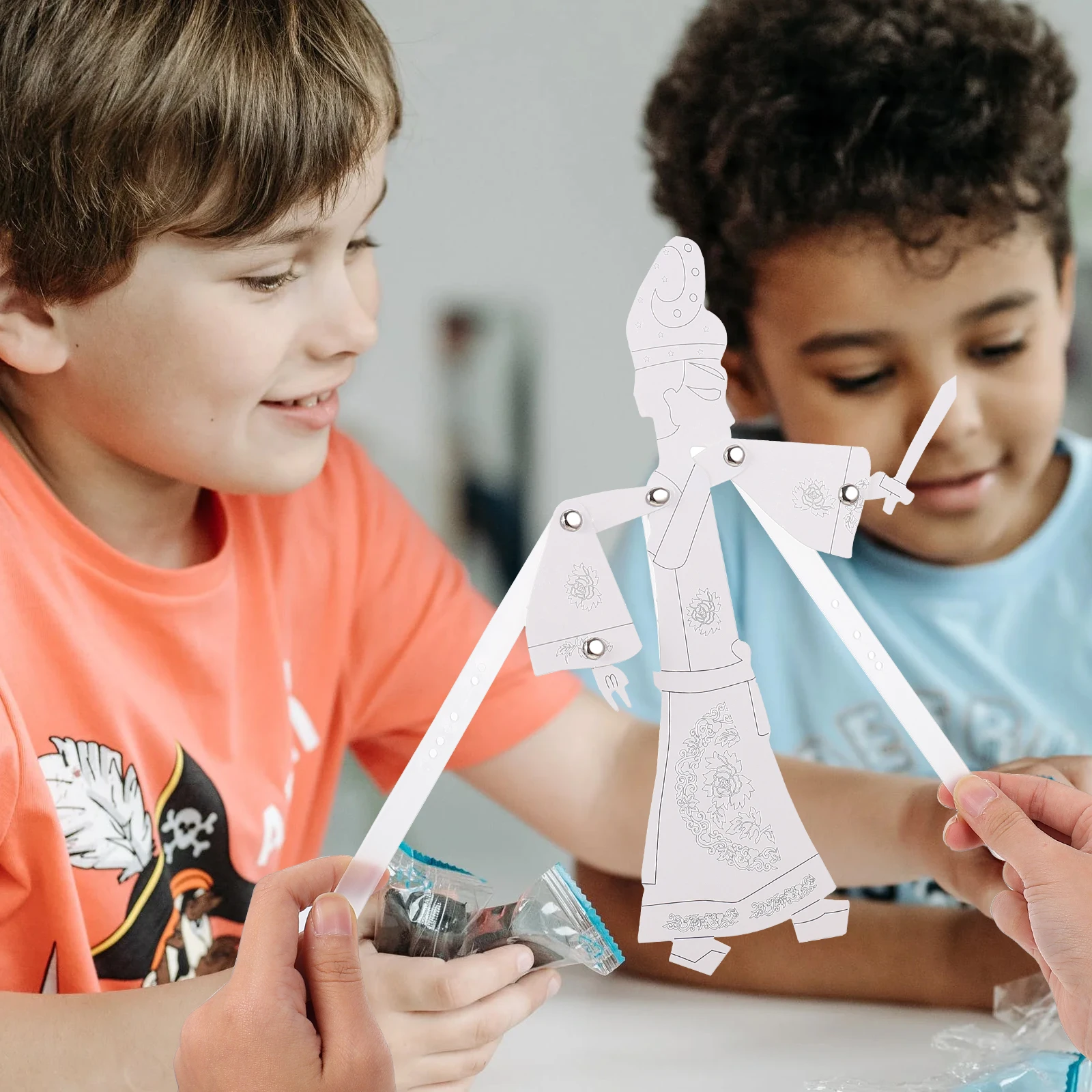 4 juegos de marionetas artesanales de sombra, marionetas chinas tradicionales Diy, juguetes casuales de Navidad para niños pequeños