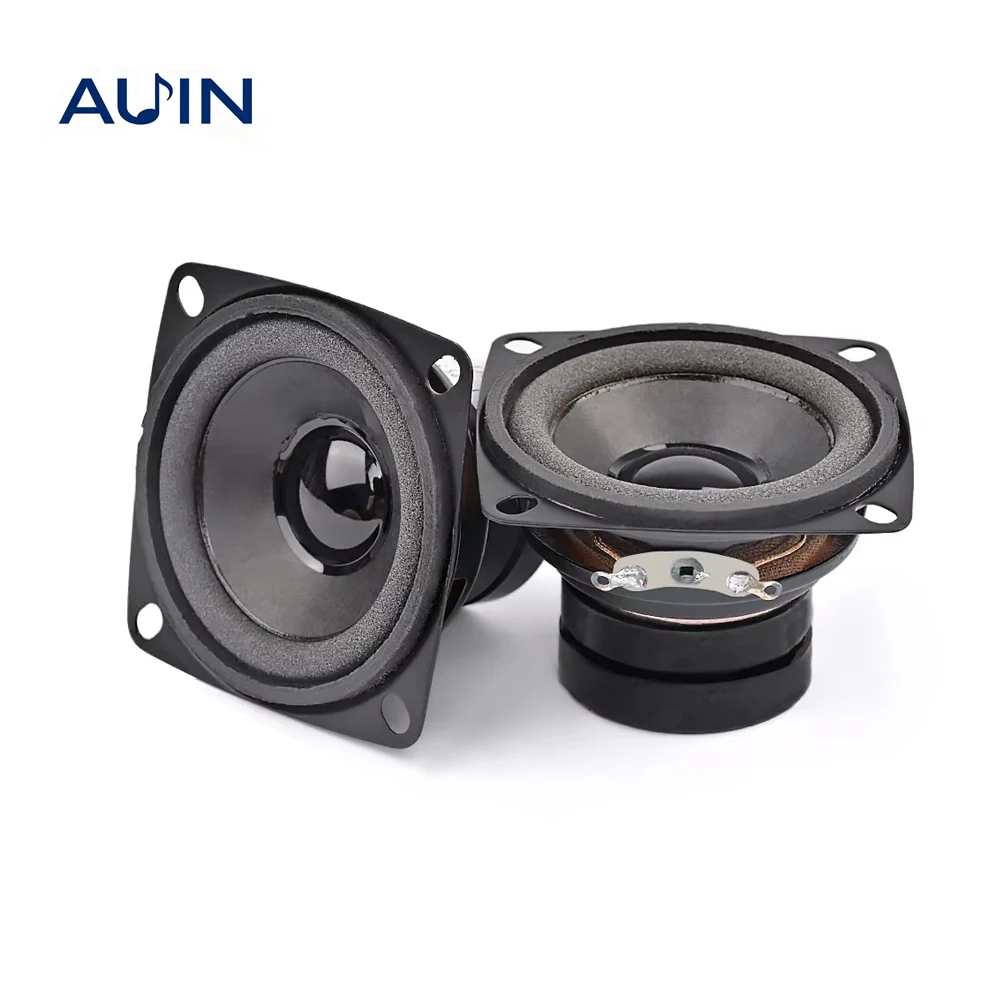 AUIN 2 Peças Alto-falante Portátil de 2 Polegadas 4 Ohm 8 Ohm 10W Mini Alto-falante de Faixa Completa com Ímã Duplo Pequeno para DIY Caixas de Som Bluetooth