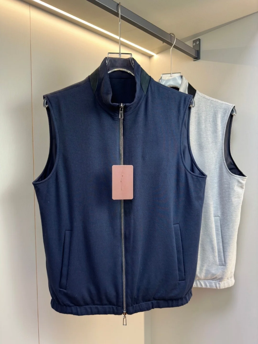 Faionable لون نقي الرجال عادية على الوجهين الوقوف طوق سترة الخريف الشتاء جديد وصول الترفيه ملابس خارجية بواسطة المال القديم S... #2