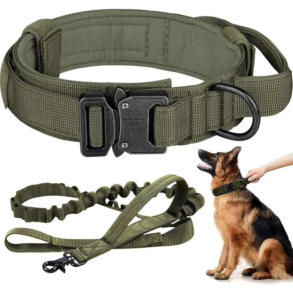 Dog Collar And Leash Set Adjustable Military Training Nylon Dog Collar Military Tactical Dog Collar Adjustable Dog Collar 1PC